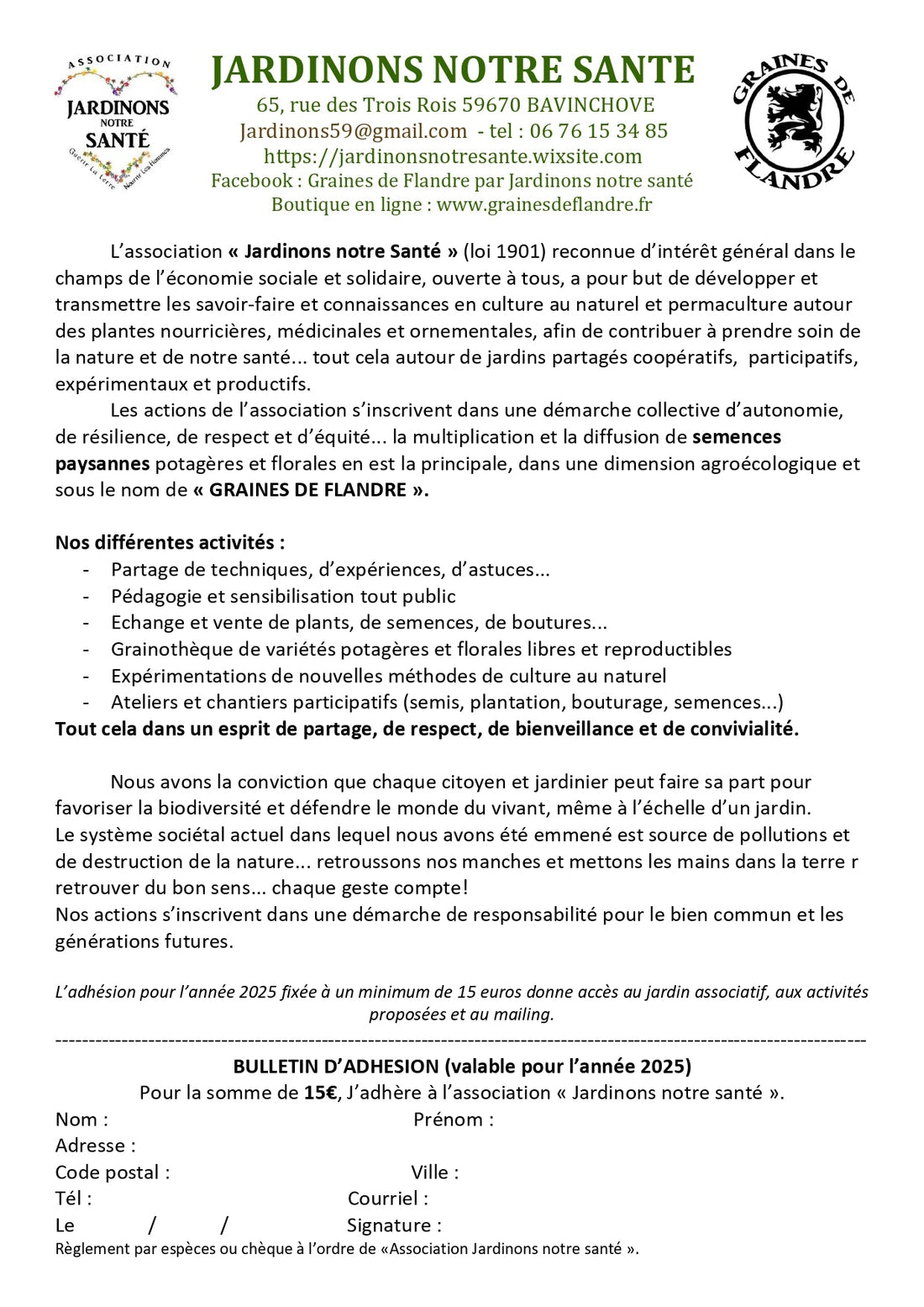 Les adhésions 2025 sont lancées...