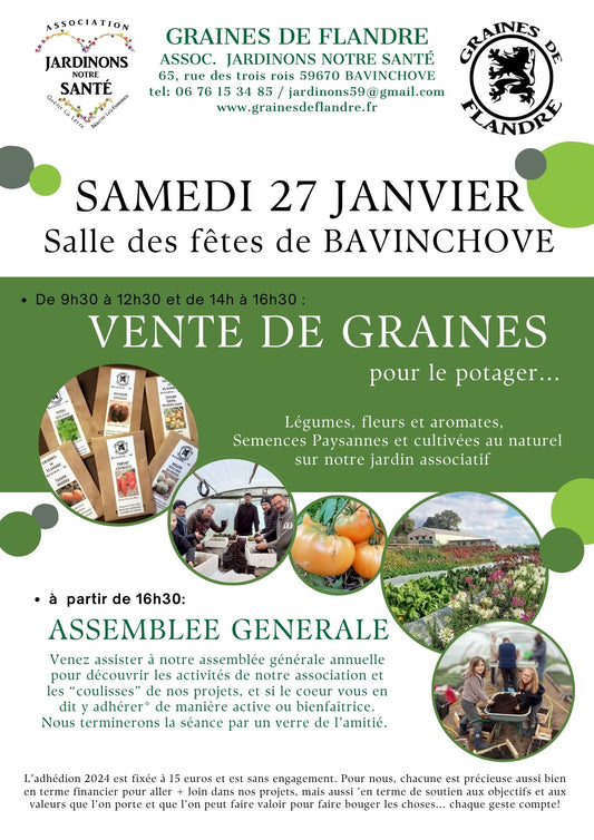 Vente de graines en direct Samedi 27 Janvier